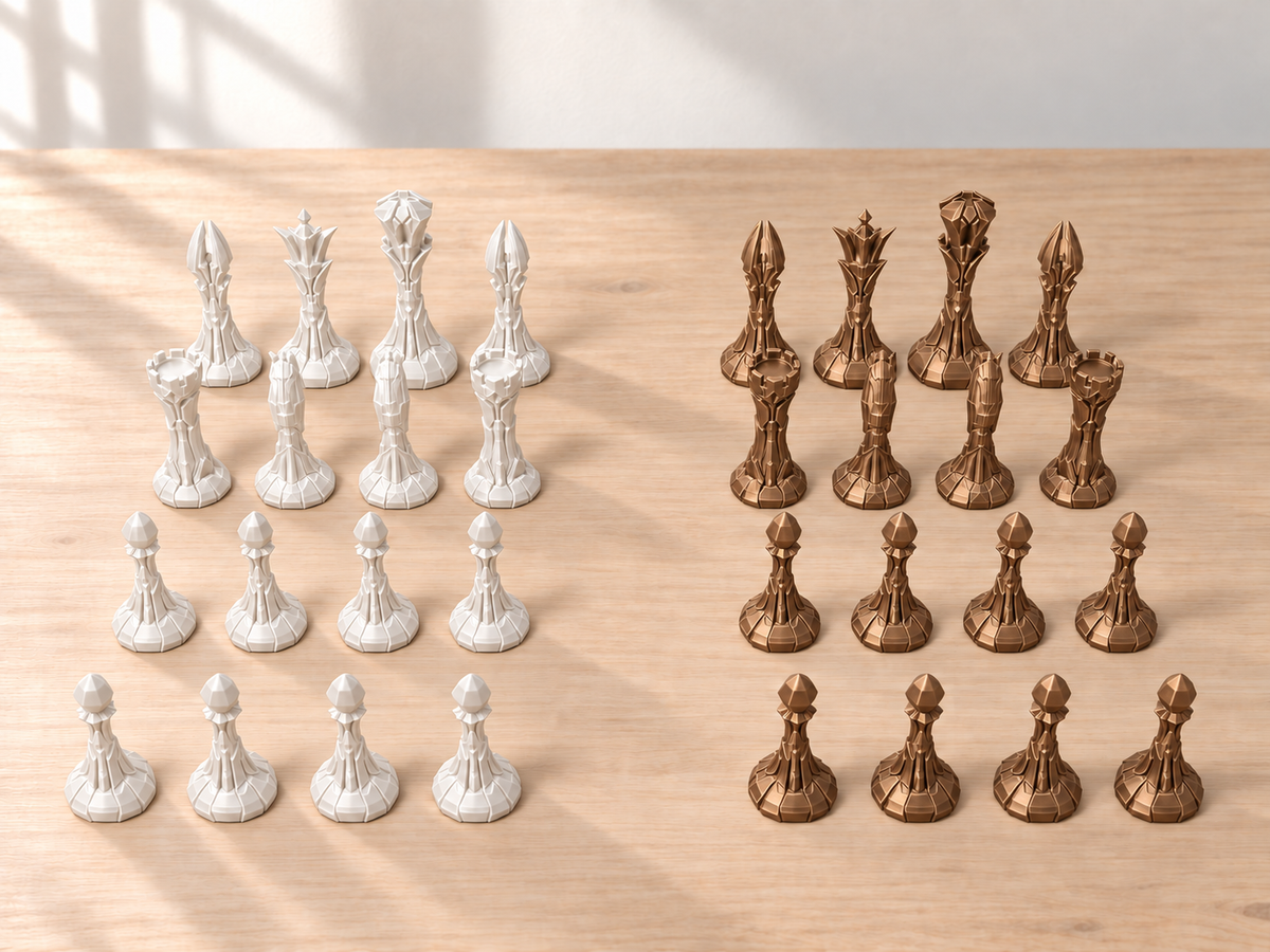 Black Metal Line – Schachfigurenset mit 32 Figuren – Ansicht 13