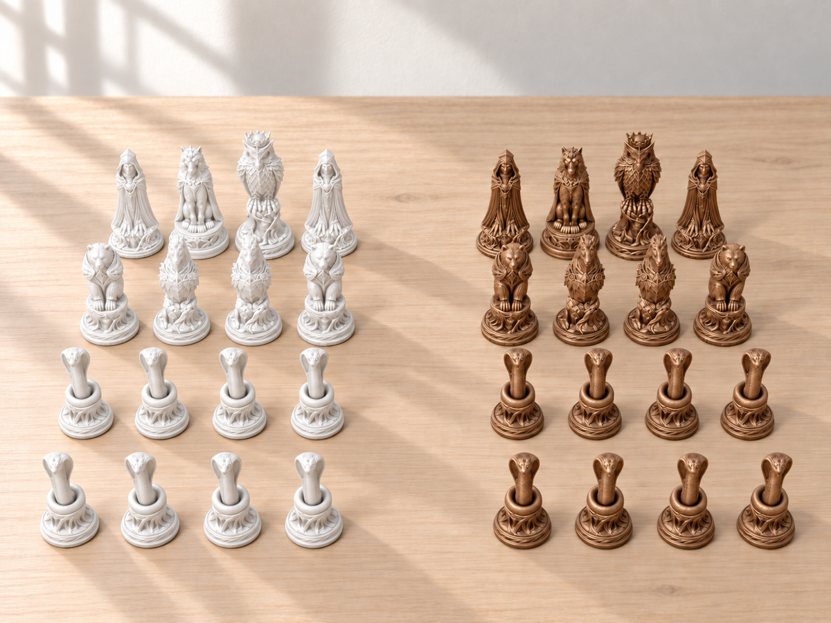 Deepwood – Schachfigurenset mit 32 Figuren – Ansicht 13
