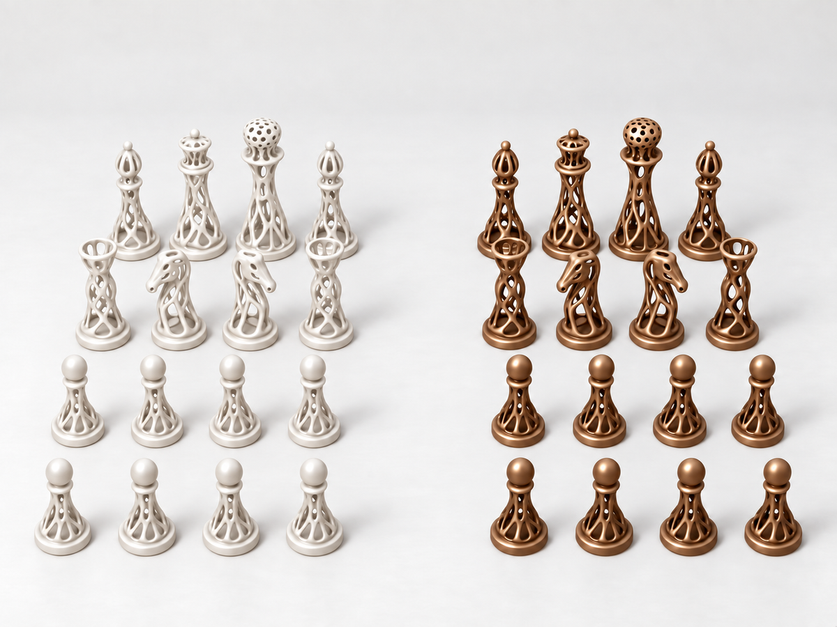 Voronoi – Schachfigurenset mit 32 Figuren – Ansicht 13