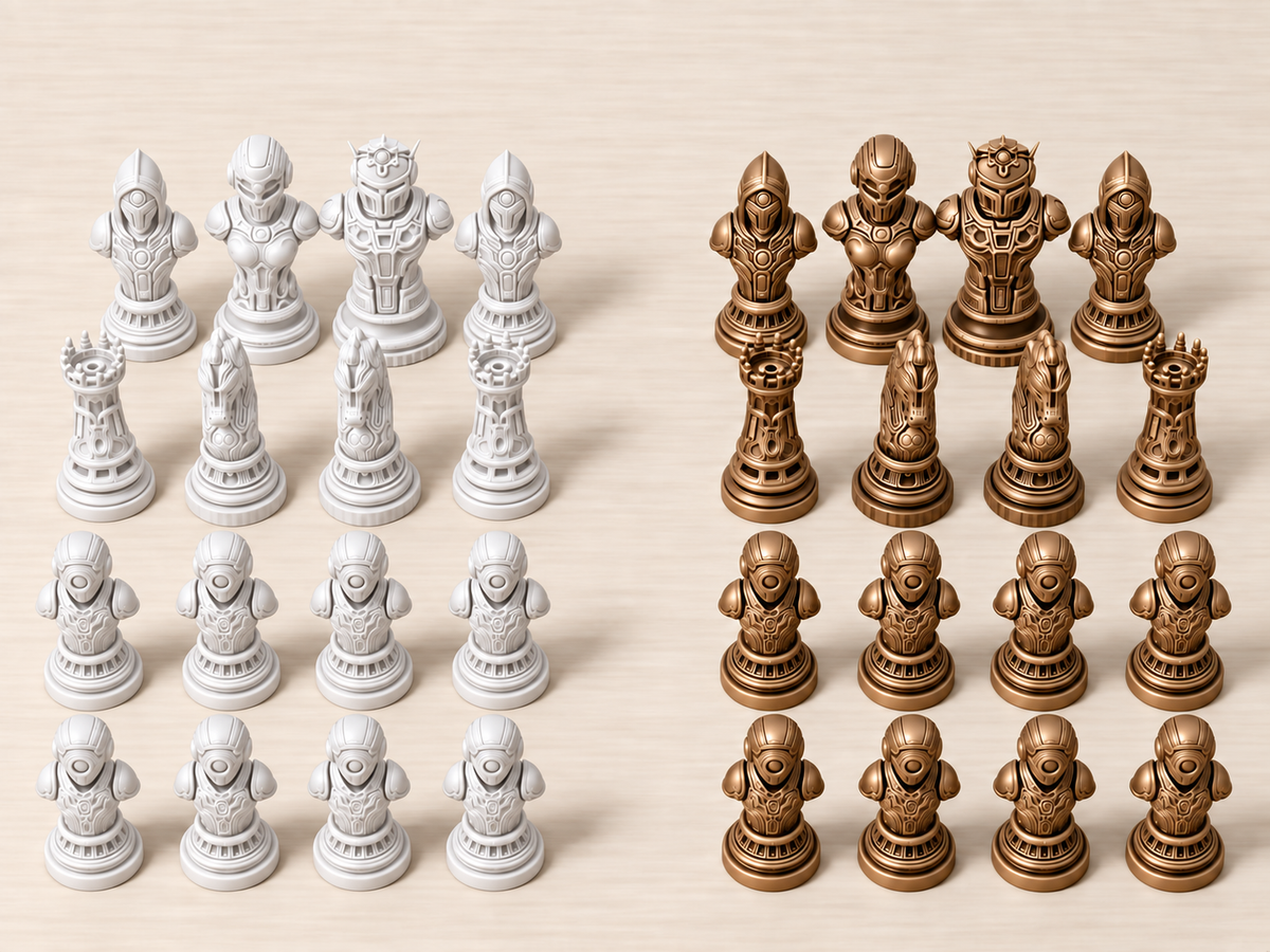 Echelon X – Cybernetisches Schachfigurenset mit 32 Figuren – Ansicht 13