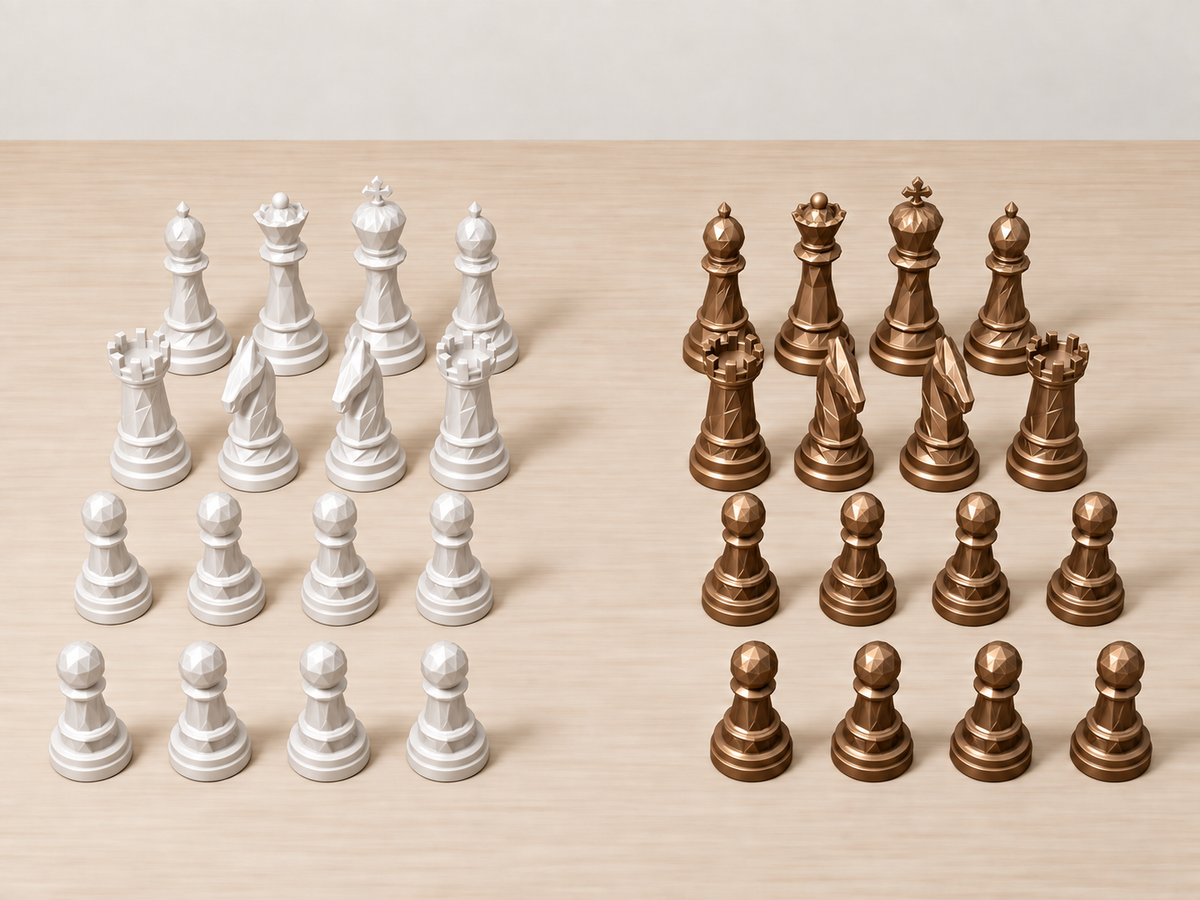 Monarch Noir – facettiertes Schachfigurenset mit 32 Figuren – Ansicht 13