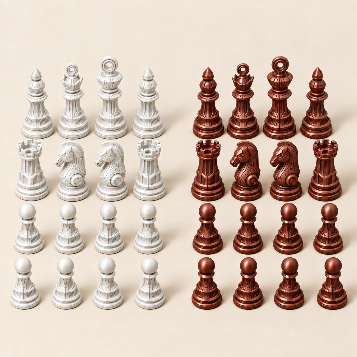 Cyber 1.0 – futuristisches Schachfigurenset mit 32 Figuren – Ansicht 13
