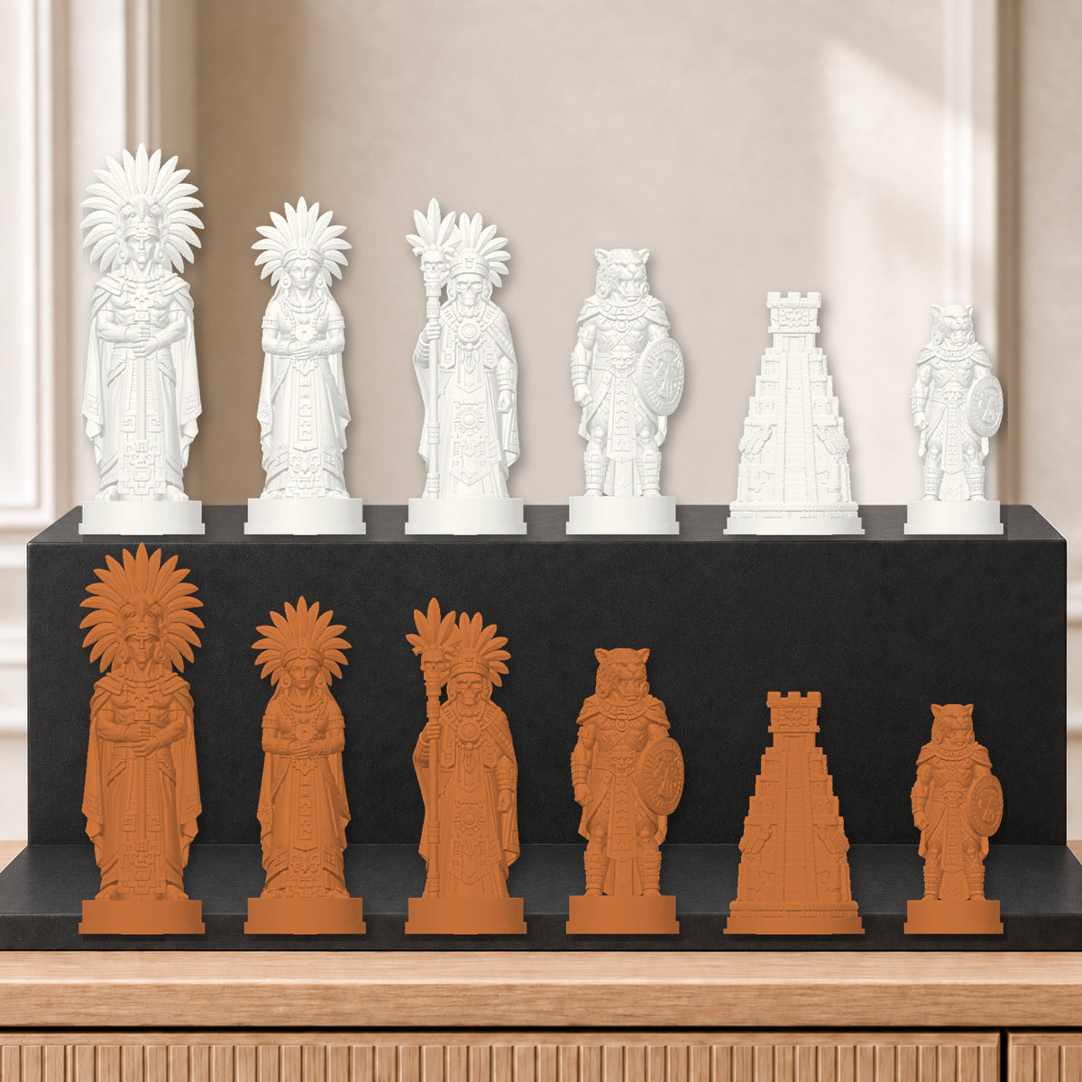 Azteken – thematisches Schachfigurenset mit 32 Figuren – Ansicht 13