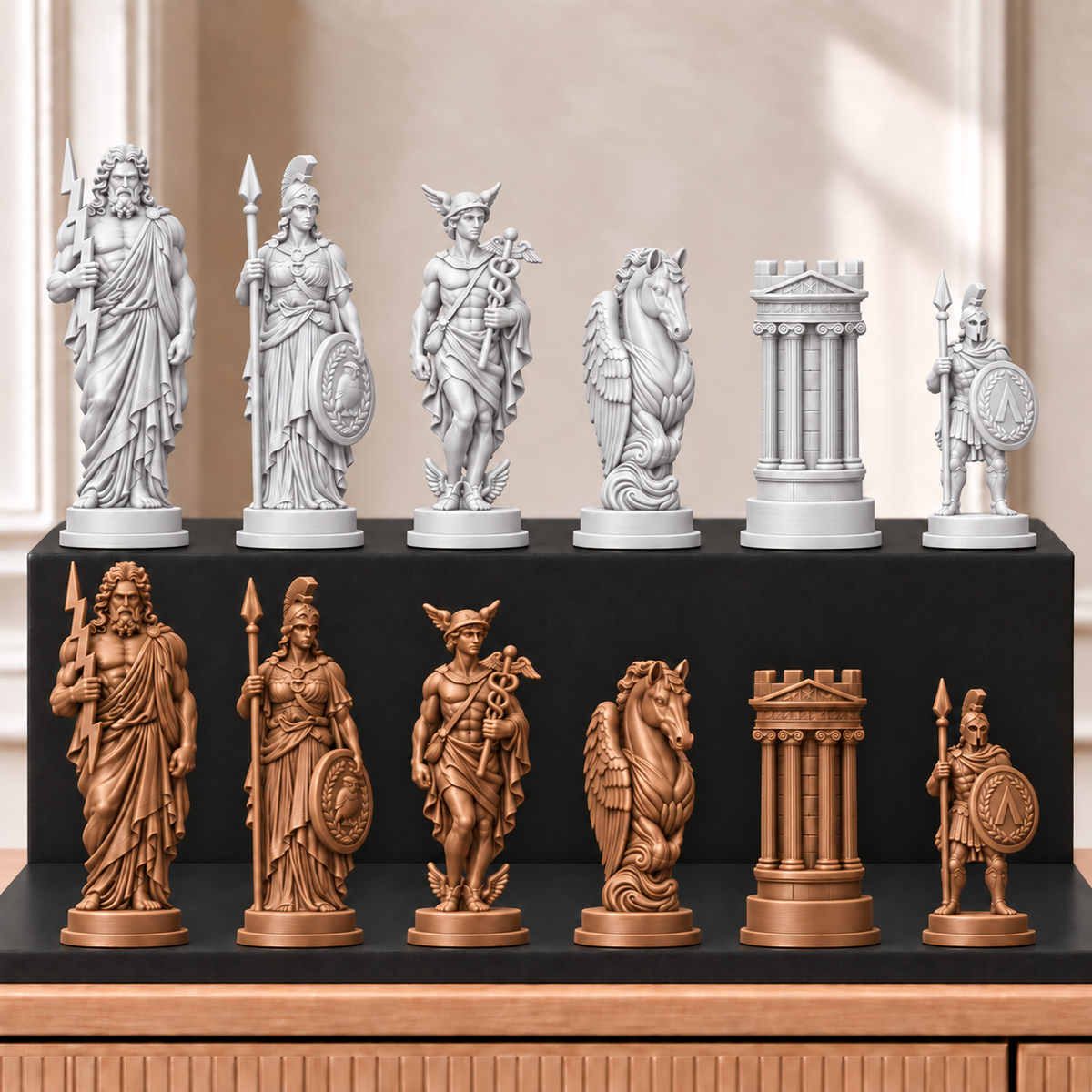 Griechische Götter – thematisches Schachfigurenset mit 32 Figuren – Ansicht 13