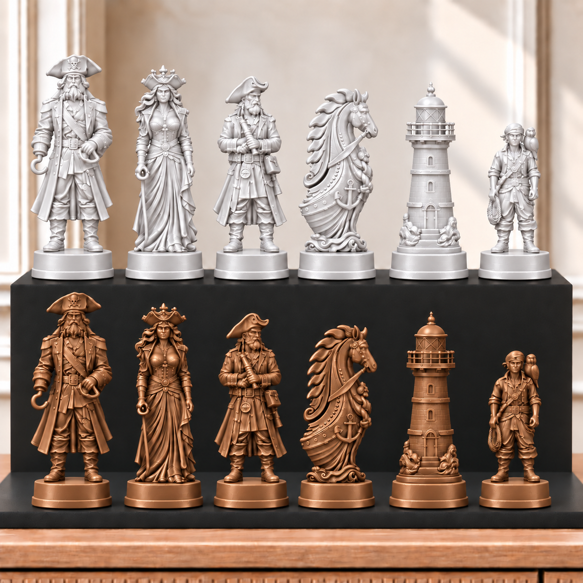 Piraten – thematisches Schachfigurenset mit 32 Figuren – Ansicht 13