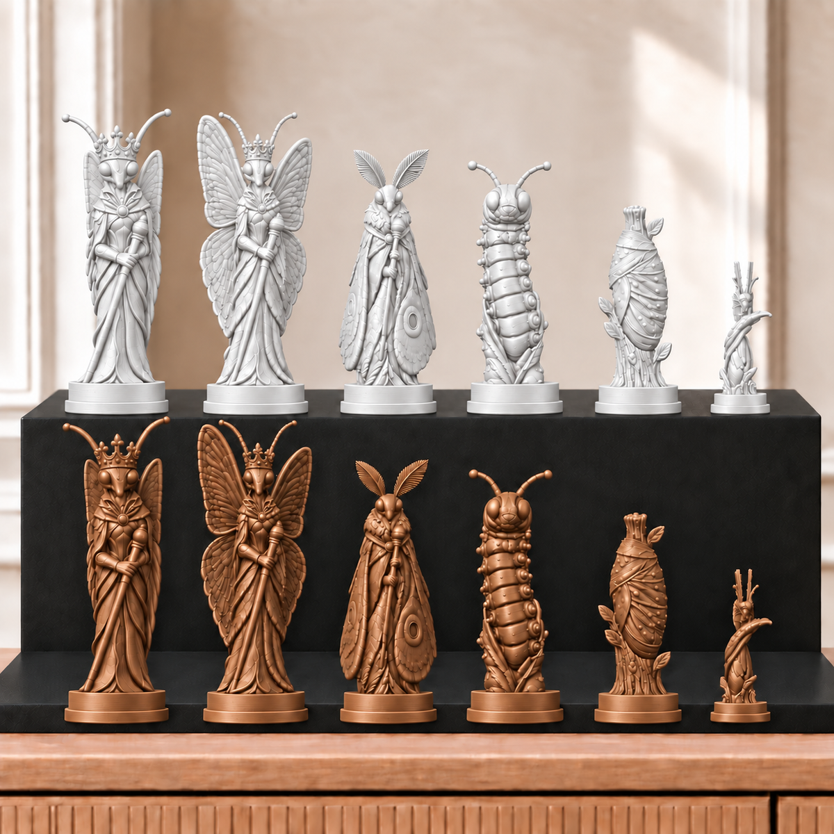 Schmetterlinge – thematisches Schachfigurenset mit 32 Figuren – Ansicht 13