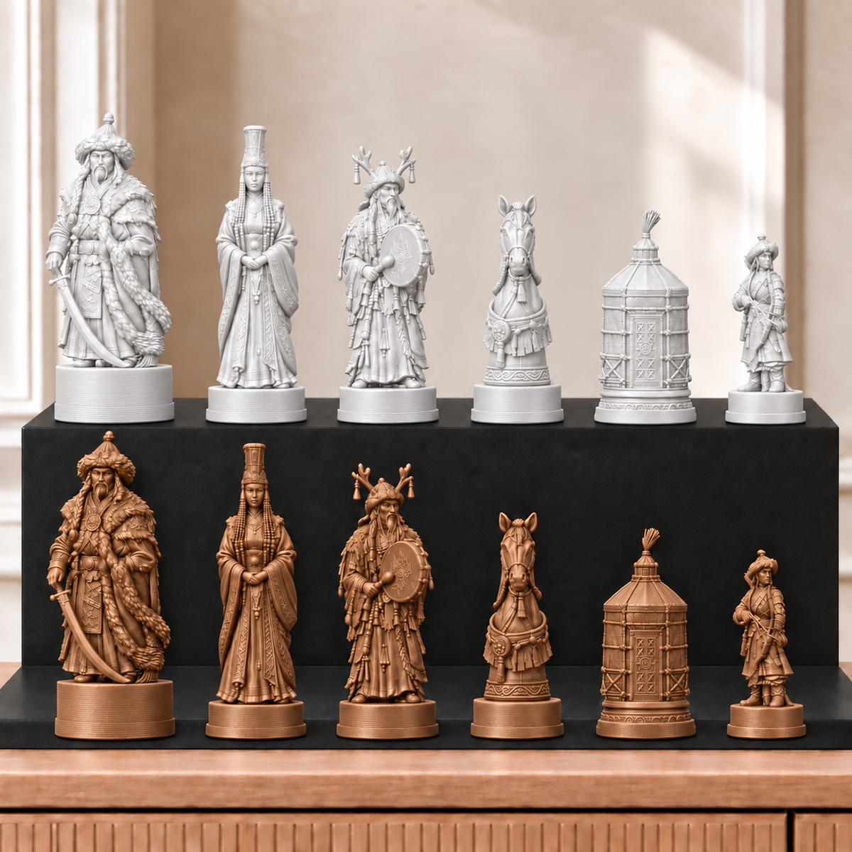Mongolen – thematisches Schachfigurenset mit 32 Figuren – Ansicht 13