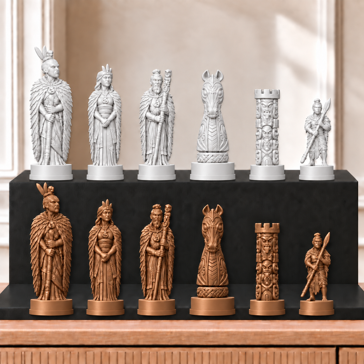 Maori – thematisches Schachfigurenset mit 32 Figuren – Ansicht 13