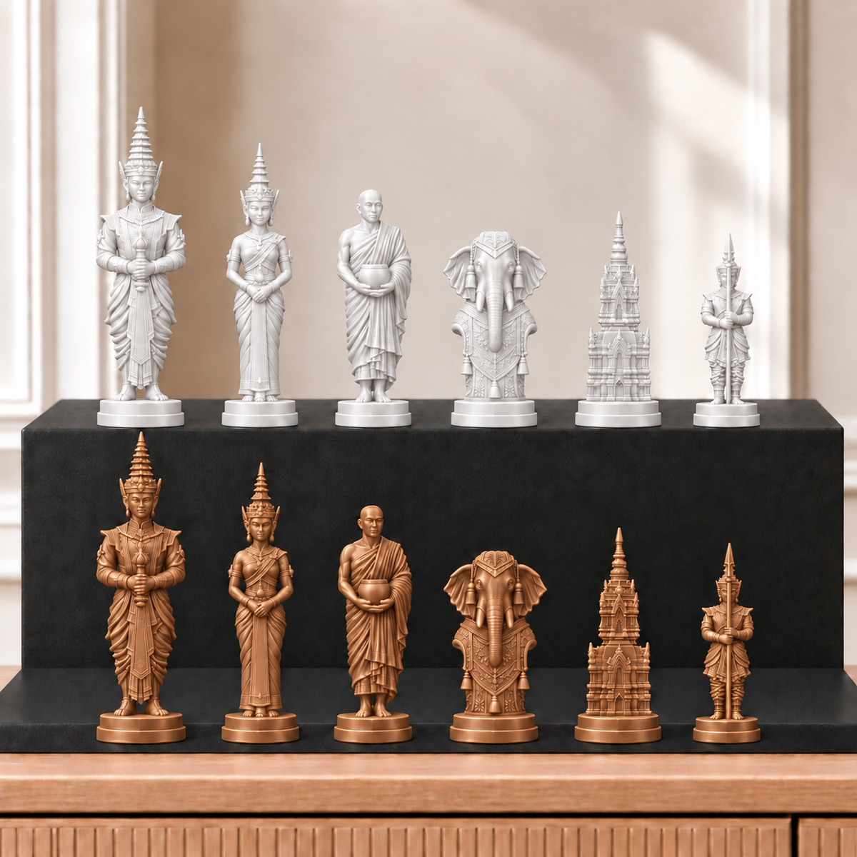 Siam – thematisches Schachfigurenset mit 32 Figuren – Ansicht 13