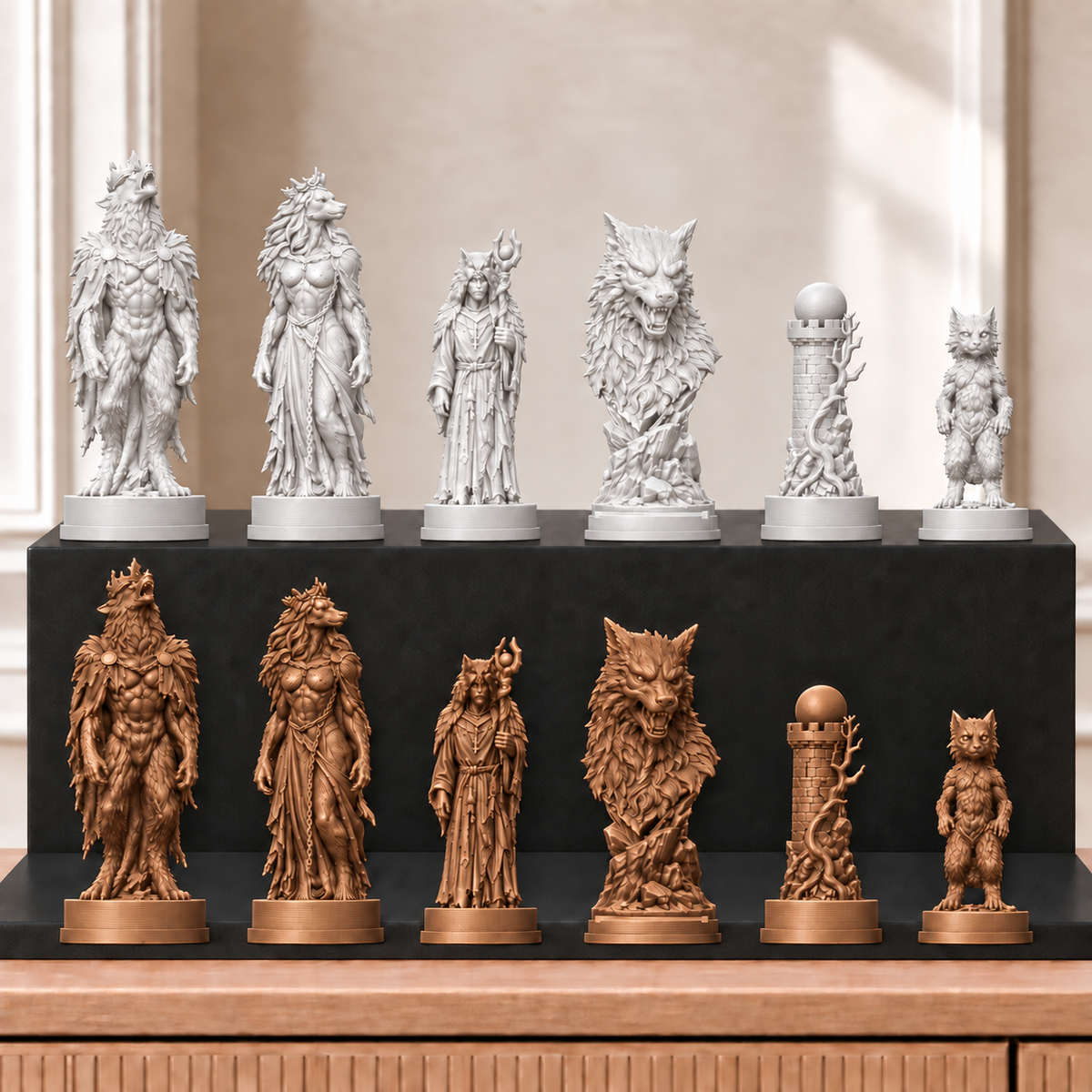 Werwölfe – thematisches Schachfigurenset mit 32 Figuren – Ansicht 13