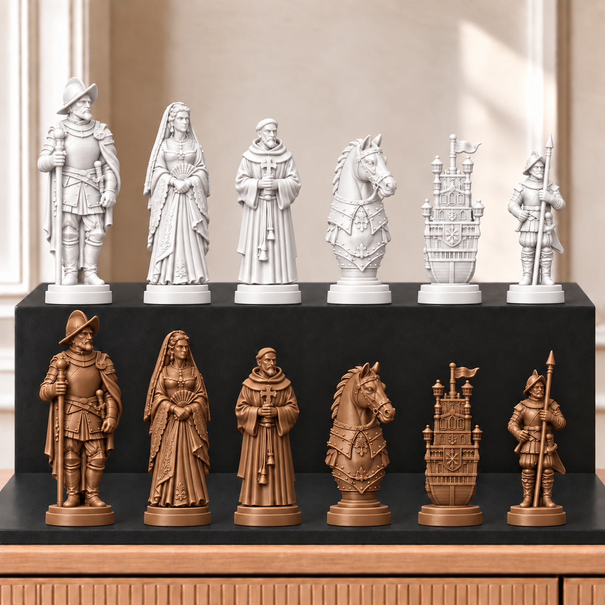 Konquistadoren – thematisches Schachfigurenset mit 32 Figuren – Ansicht 13