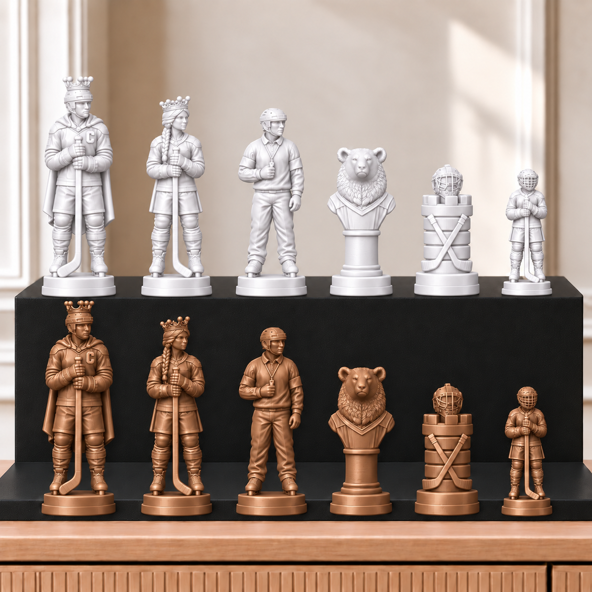 Eishockey – thematisches Schachfigurenset mit 32 Figuren – Ansicht 13