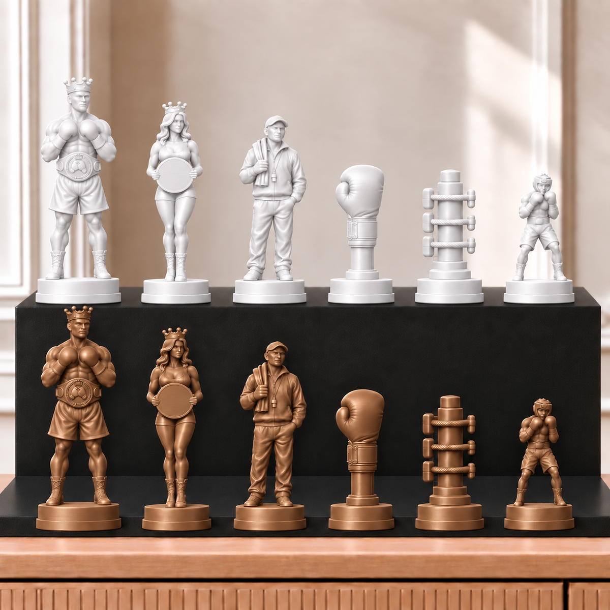 Boxen – thematisches Schachfigurenset mit 32 Figuren – Ansicht 13