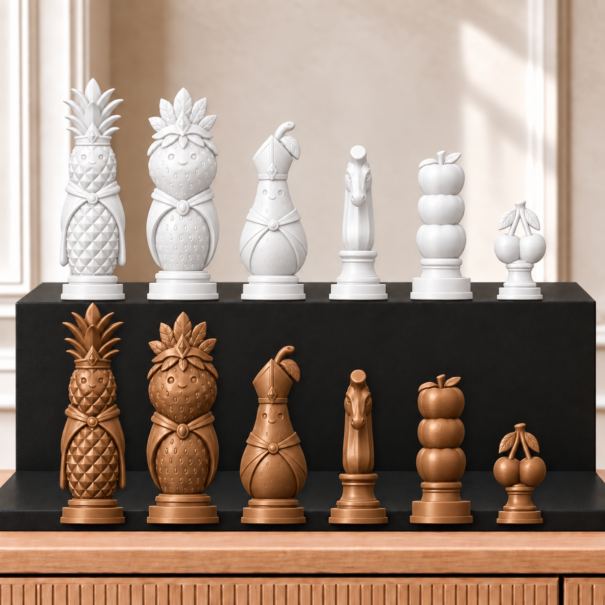 Obst – thematisches Schachfigurenset mit 32 Figuren – Ansicht 13