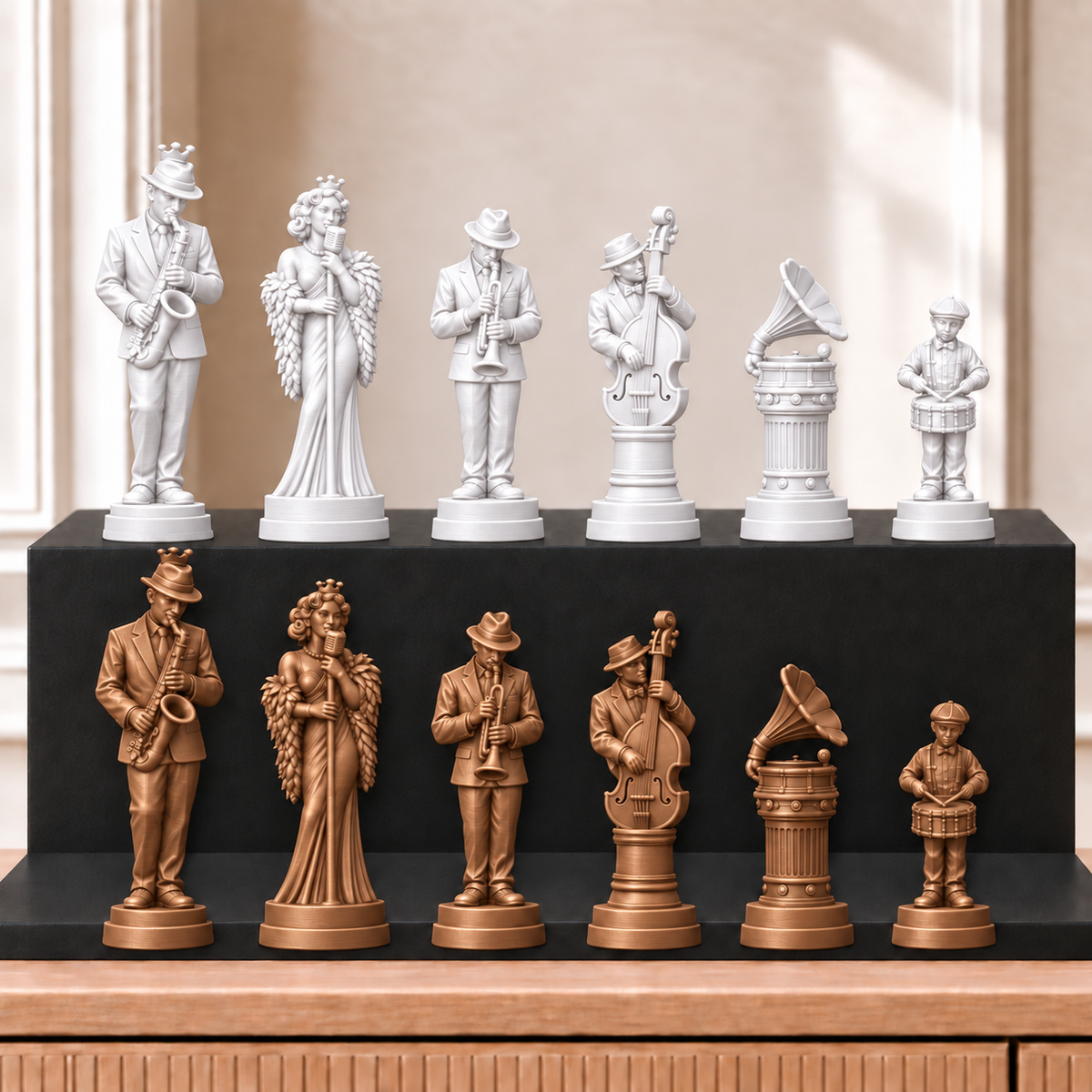 Jazz – thematisches Schachfigurenset mit 32 Figuren – Ansicht 13