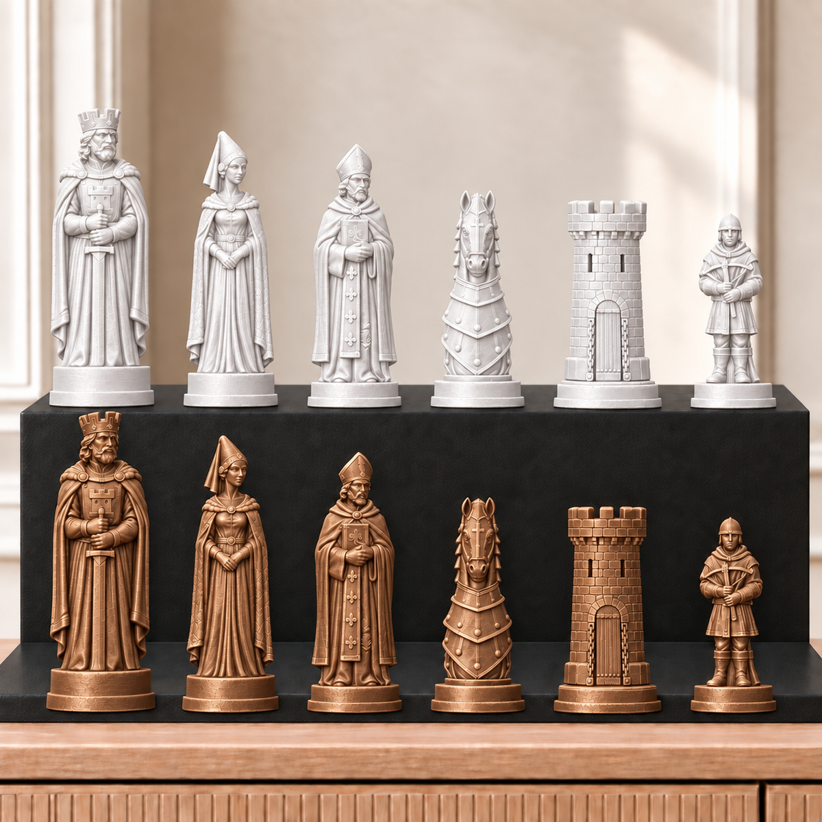 Burgen – thematisches Schachfigurenset mit 32 Figuren – Ansicht 13