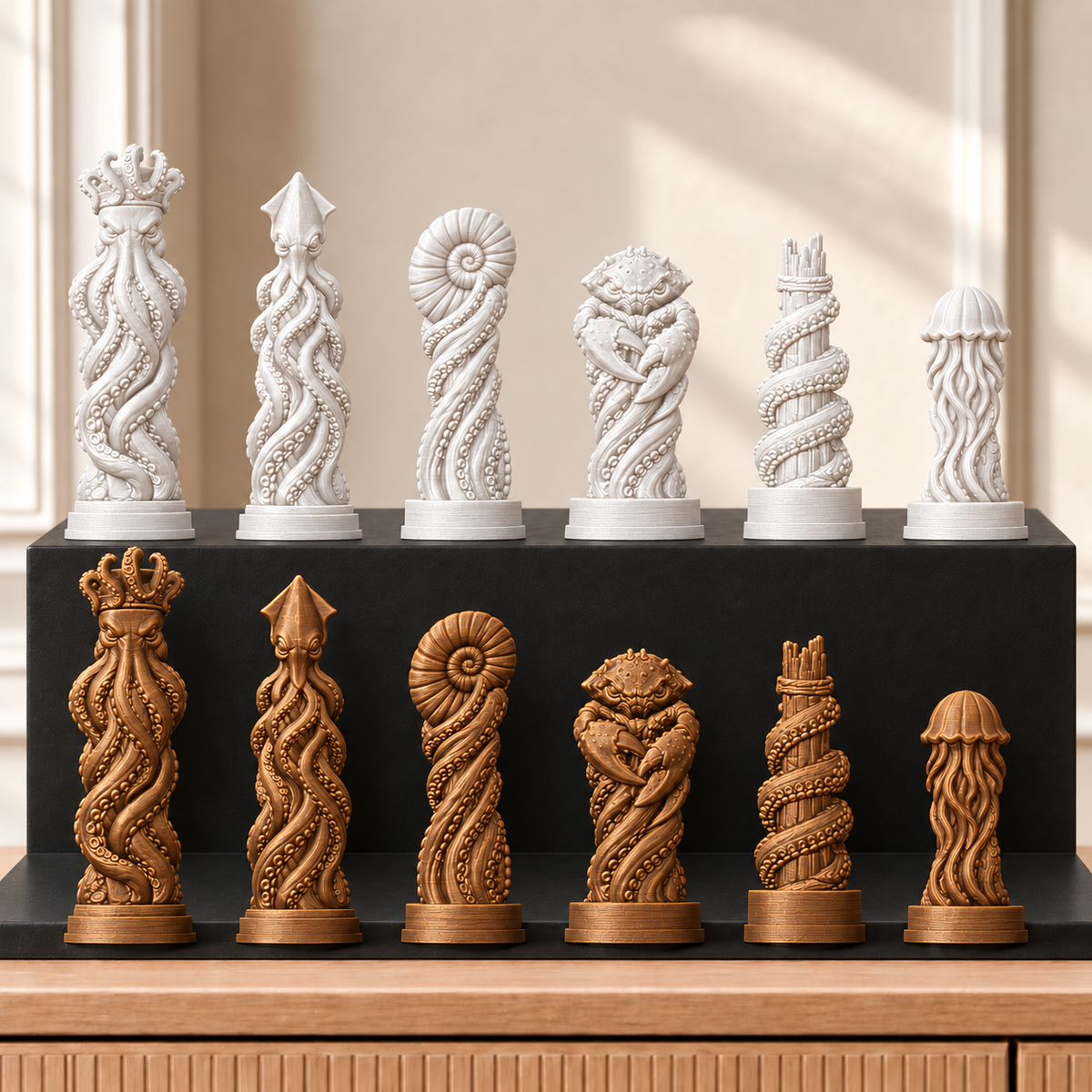 Kraken – thematisches Schachfigurenset mit 32 Figuren – Ansicht 13