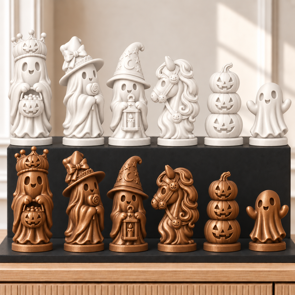 Halloween-Geister – thematisches Schachfigurenset mit 32 Figuren – Ansicht 13