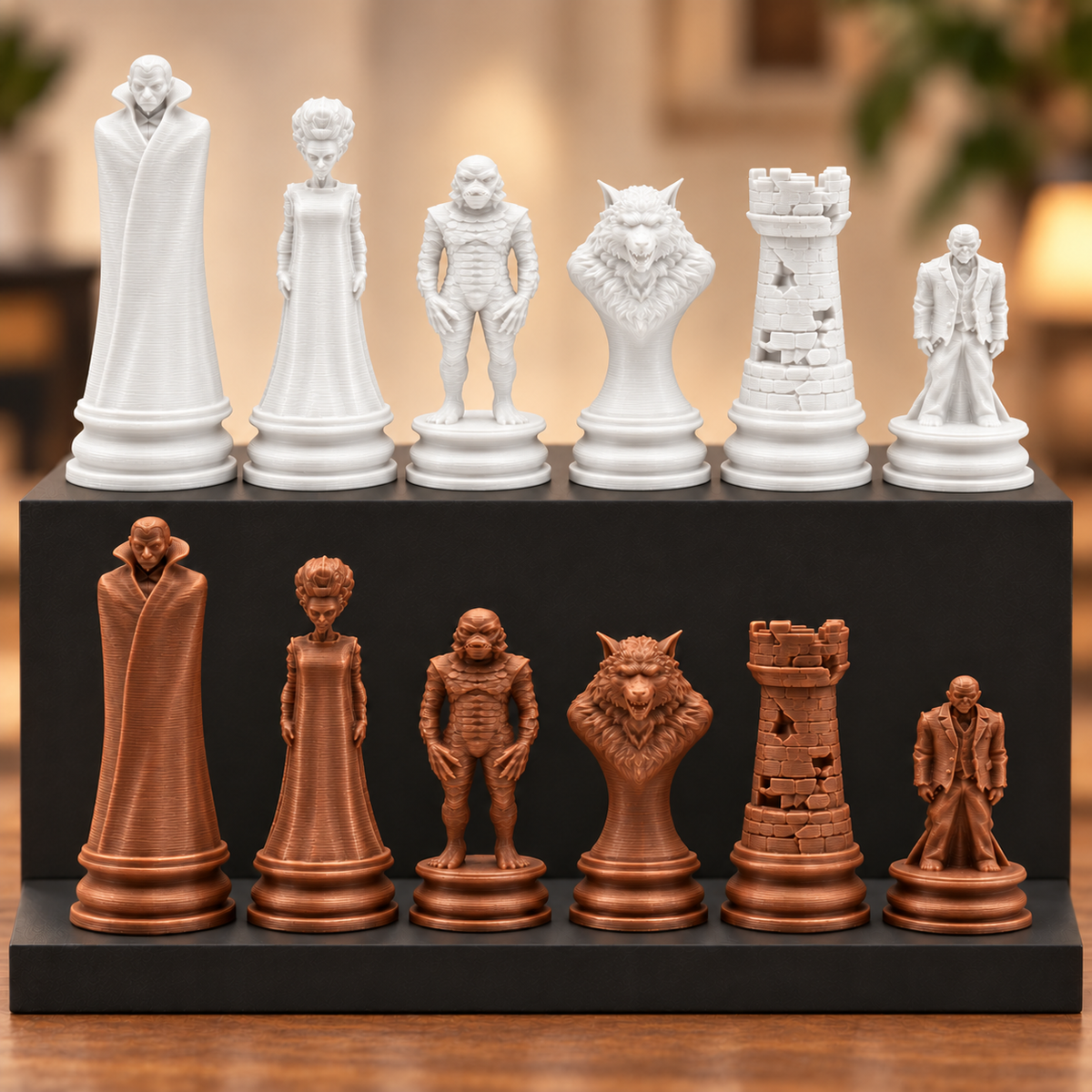 Halloween-Monster-Schachfigurenset – 32 Figuren mit Vampir und Werwolf – Ansicht 13