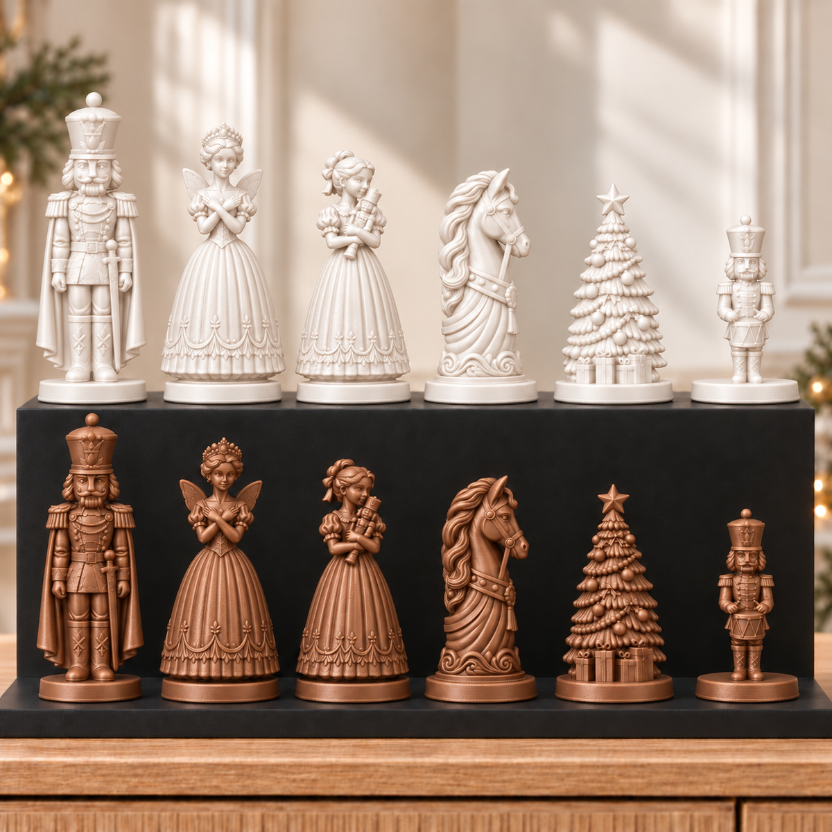 Nussknacker mit Umhang – thematisches Schachfigurenset mit 32 Figuren – Ansicht 13