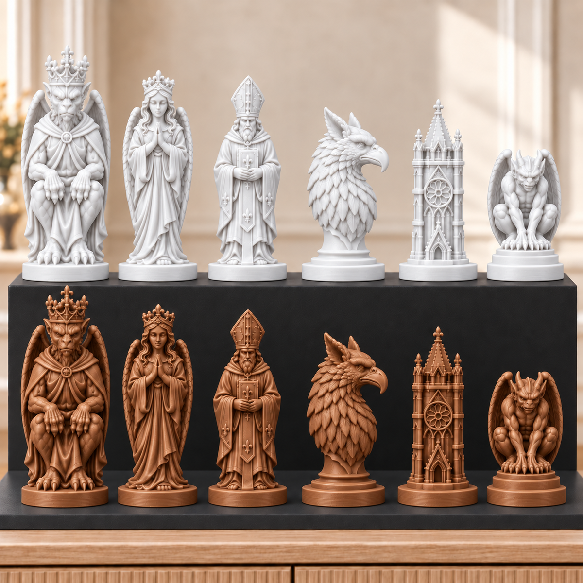 Gothic Kathedrale – thematisches Schachfigurenset mit 32 Figuren – Ansicht 13
