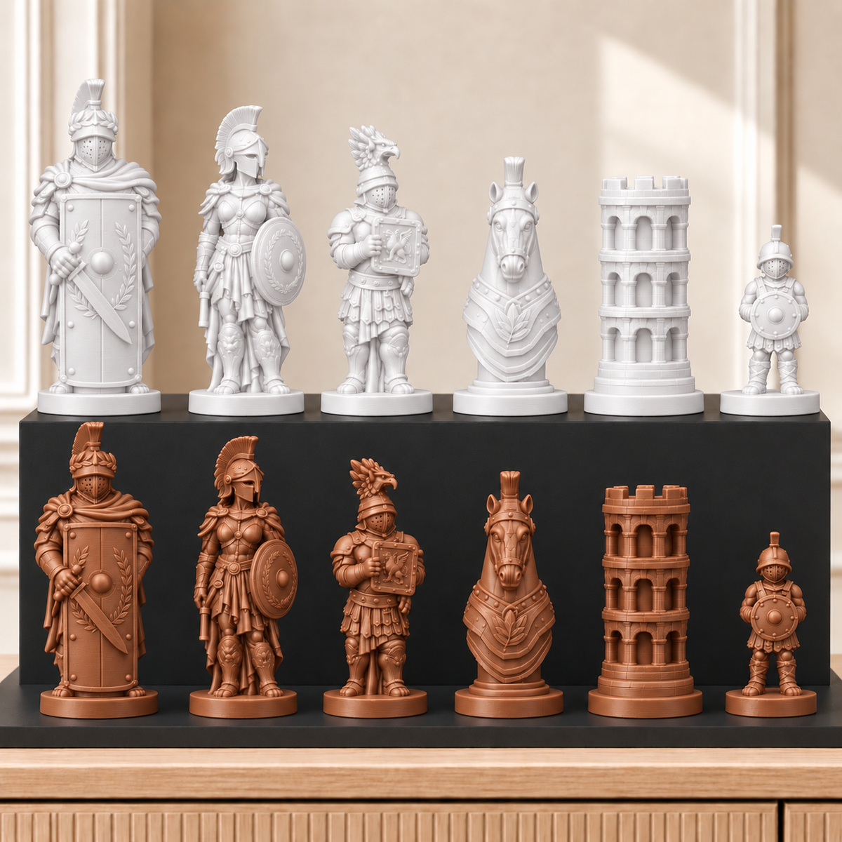 Römische Gladiatoren – thematisches Schachfigurenset mit 32 Figuren – Ansicht 13