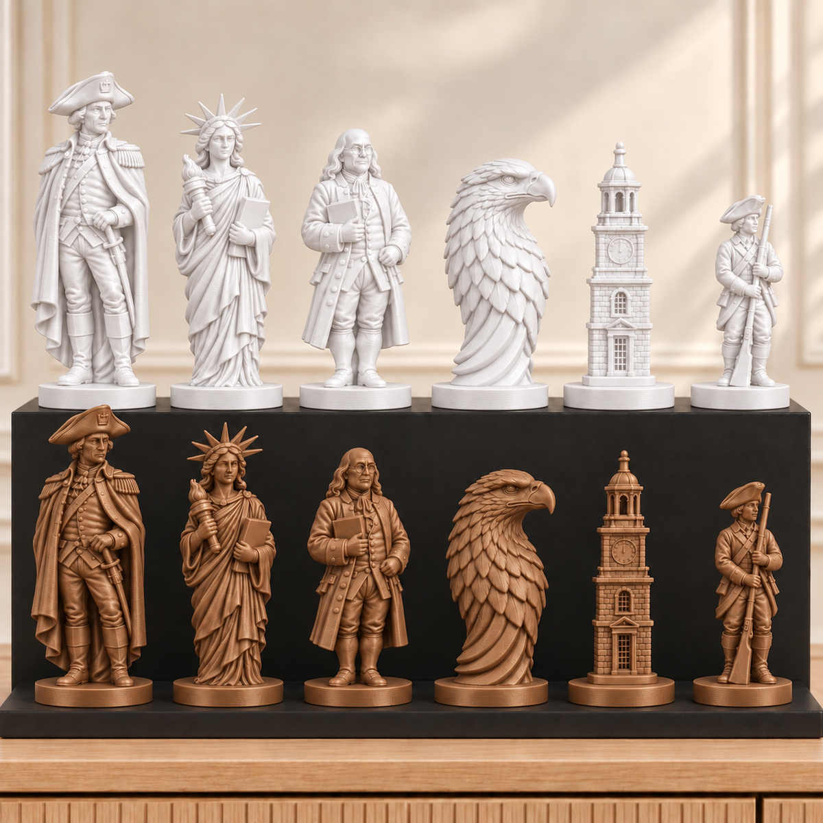 USA 1776 – thematisches Schachfigurenset mit 32 Figuren – Ansicht 13