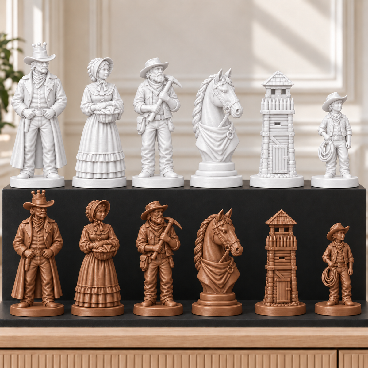Wilder Westen – thematisches Schachfigurenset mit 32 Figuren – Ansicht 13