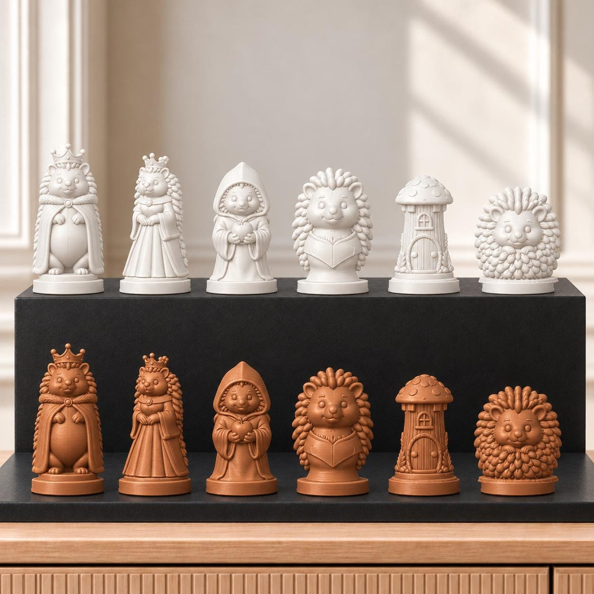 Igel – thematisches Schachfigurenset mit 32 Figuren – Ansicht 13