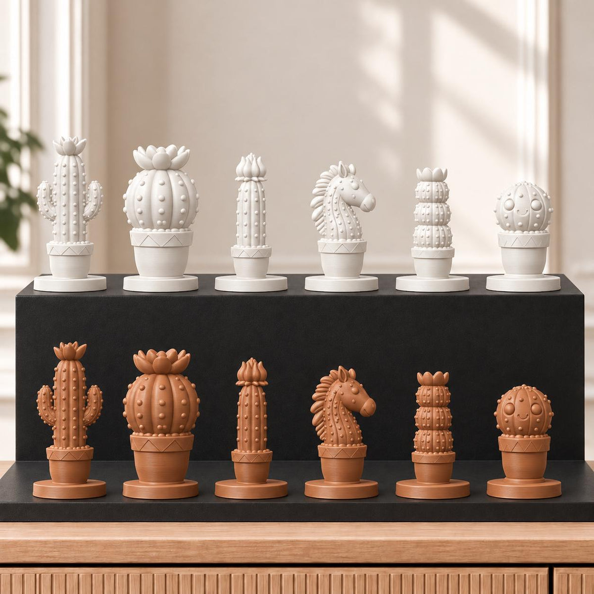 Kakteen – thematisches Schachfigurenset mit 32 Figuren – Ansicht 13