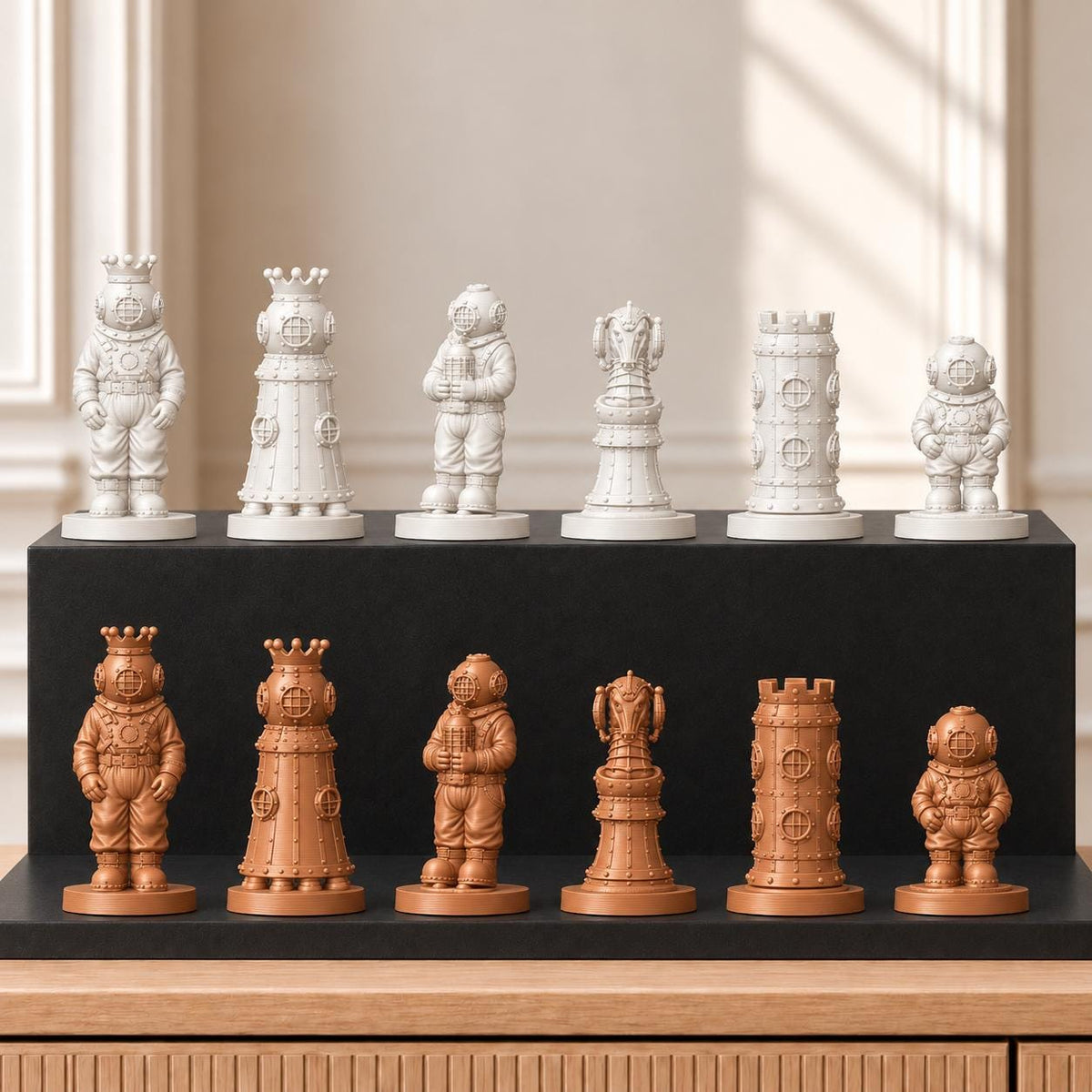 Tiefseetaucher – thematisches Schachfigurenset mit 32 Figuren – Ansicht 13