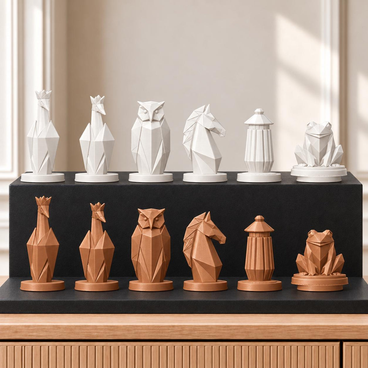 Origami Schachset STL – 6 Figuren für 3D-Druck – Ansicht 13