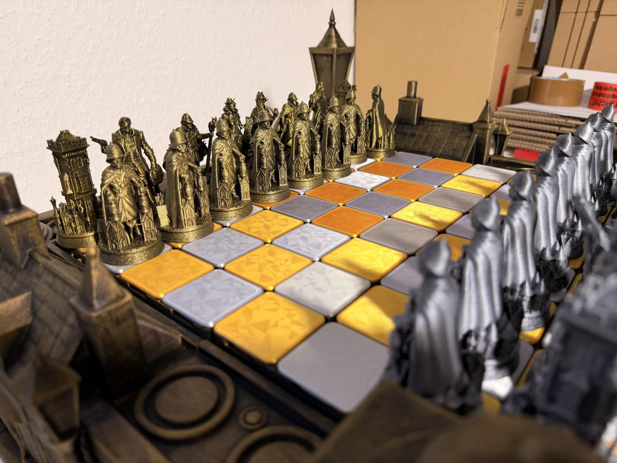 Sherlock Schachspiel handbemalt – Viktorianisches London Schachbrett mit 32 Figuren – Detektiv, Bobbys & Gaslaternen – Geschenk – Ansicht 8