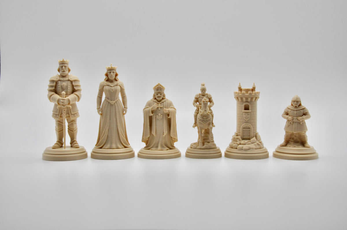 Mittelalter-Schachfigurenset – komplettes 32-teiliges Schachset – Ansicht 6