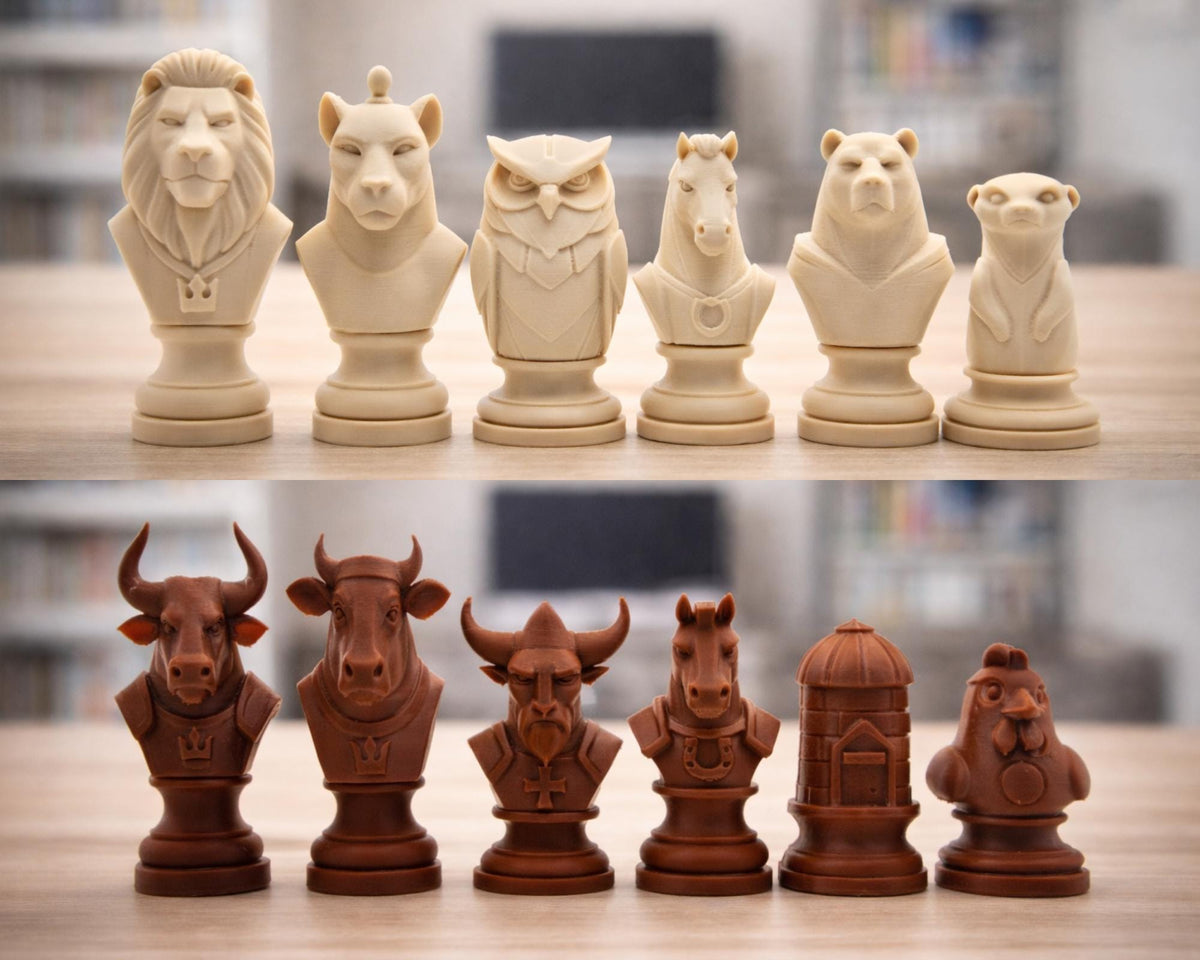 Bauernhoftiere-Schachfigurenset – komplettes 32-teiliges Schachset – Ansicht 7