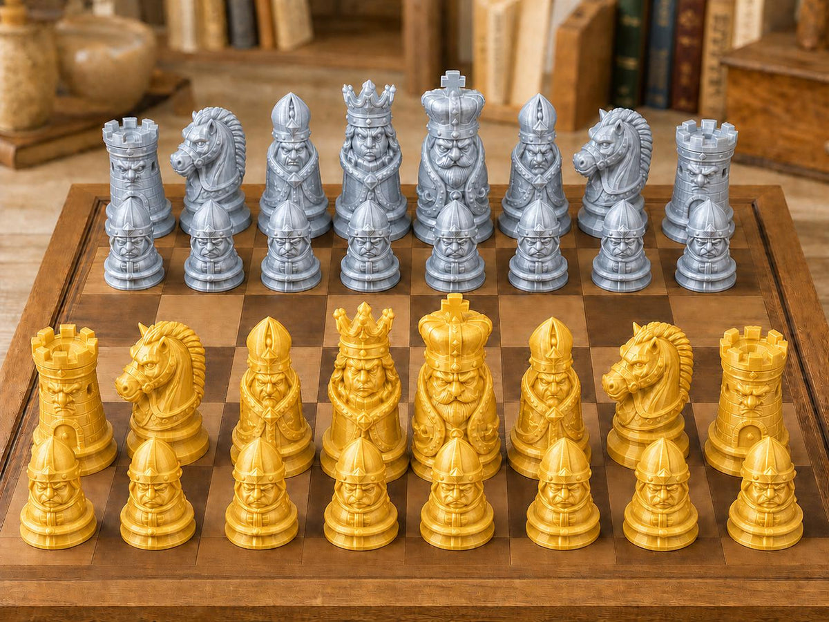Mürrisches Königreich – komplettes 32-teiliges Schachfigurenset – Ansicht 4