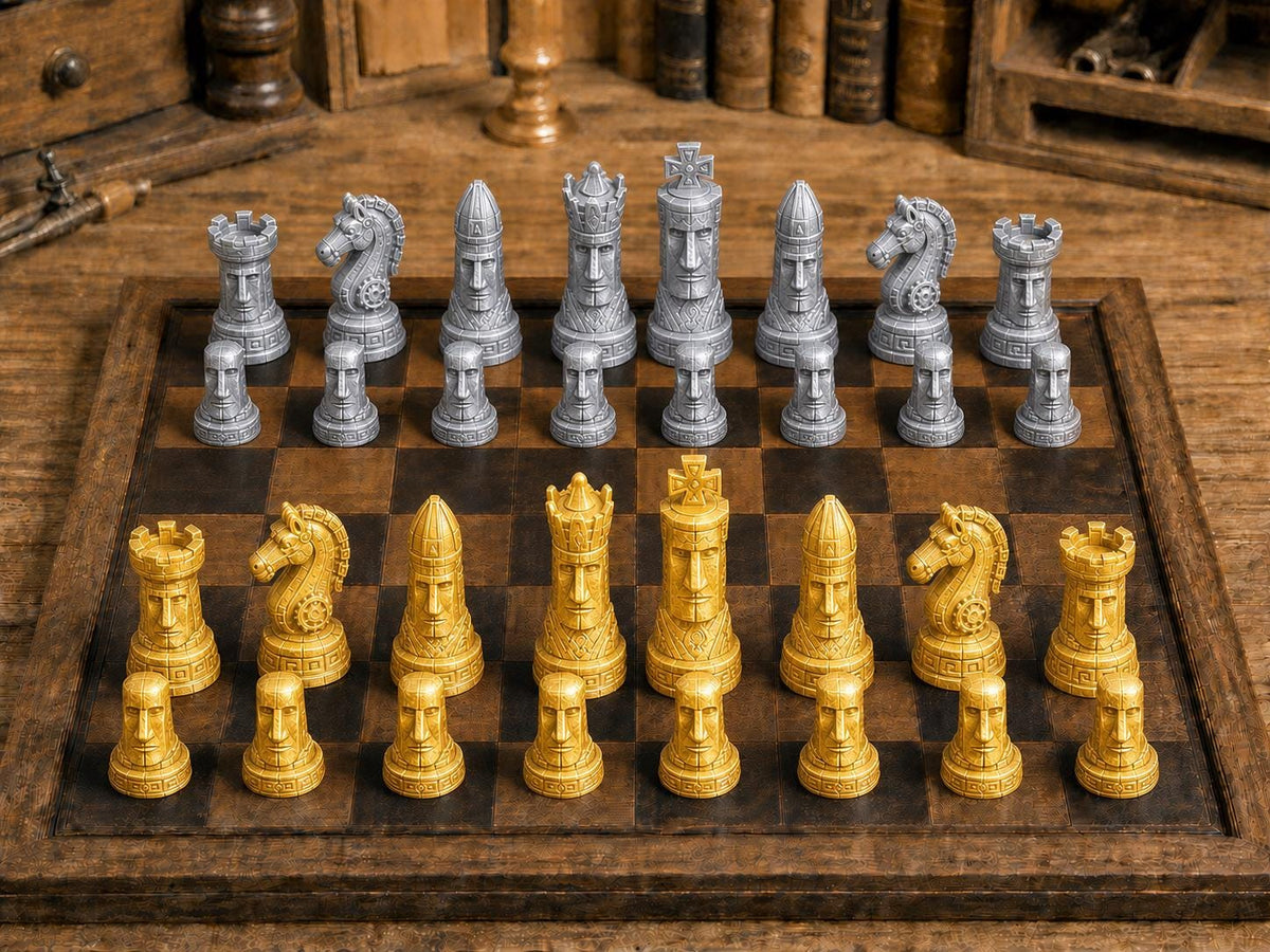 Legenden von Rapa Nui – komplettes 32-teiliges Schachfigurenset – Ansicht 4
