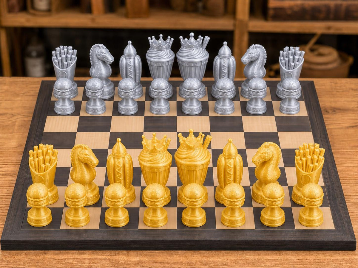 Fast-Food-Figuren – komplettes 32-teiliges Schachfigurenset – Ansicht 4