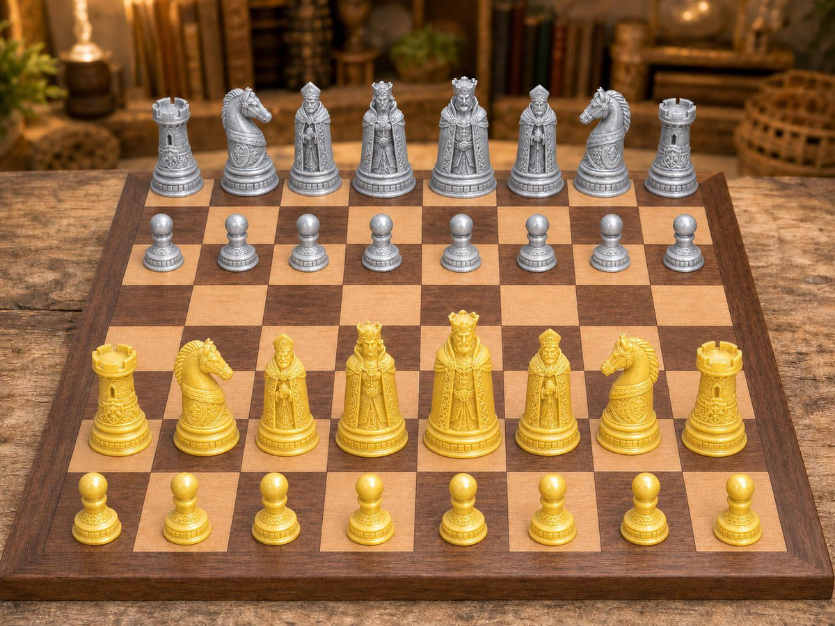 Moderne Hofgesellschaft – komplettes 32-teiliges Schachfigurenset – Ansicht 4