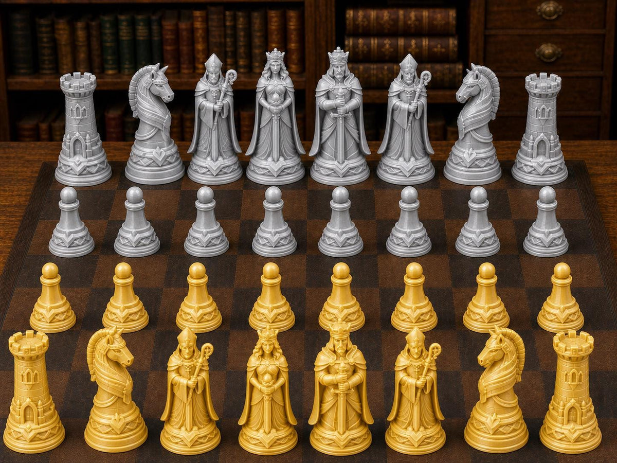 Ewiges Herrscherreich – komplettes 32-teiliges Schachfigurenset – Ansicht 4