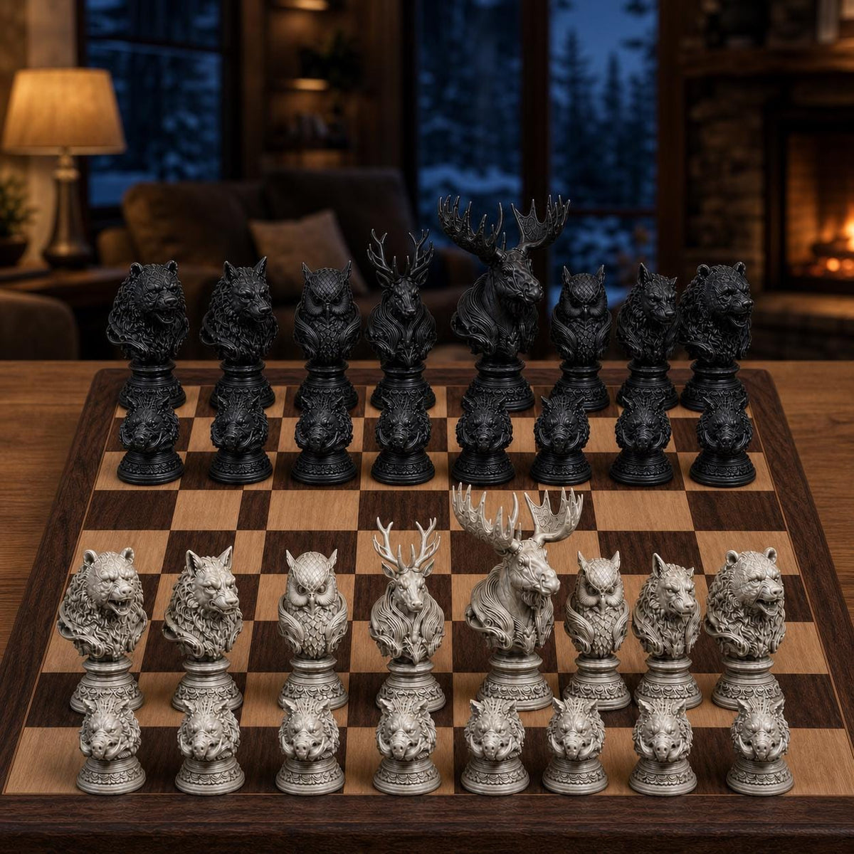 Waldtiere-Schach – 32 handbemalte PLA-Figuren – Ansicht 10