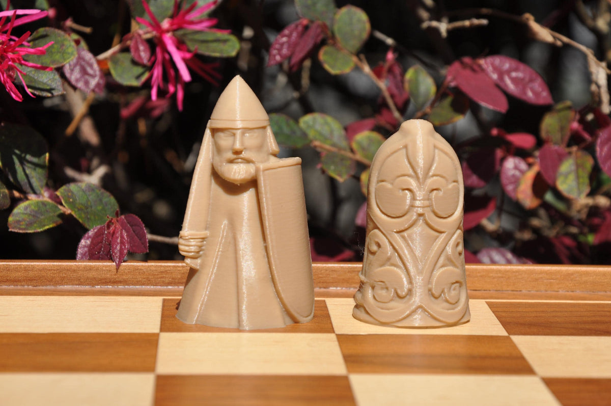 Lewis-inspiriertes Mittelalter-Schachfigurenset – komplettes 32-teiliges Schachset – Ansicht 8