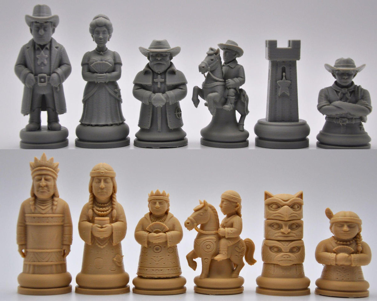 Indigene-Krieger-Schachfigurenset – komplettes 32-teiliges Schachset – Ansicht 7