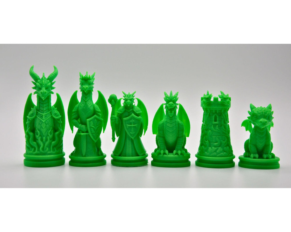 Ritter-gegen-Drachen-Schachfigurenset – komplettes 32-teiliges Schachset – Ansicht 7