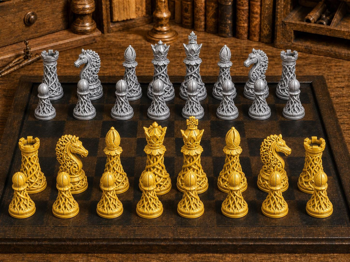 Waldkönigreich – komplettes 32-teiliges Schachfigurenset – Ansicht 4
