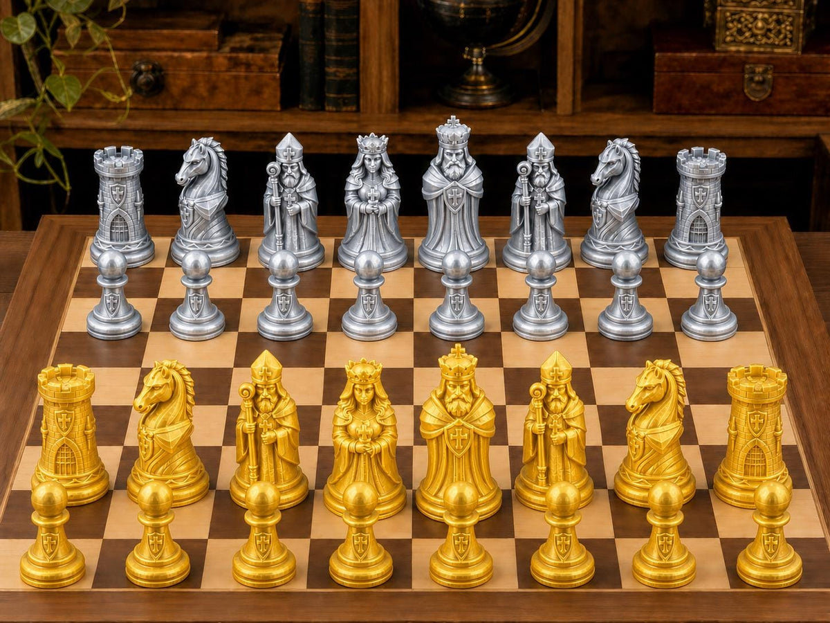 Historischer Kreuzorden – komplettes 32-teiliges Schachfigurenset – Ansicht 4