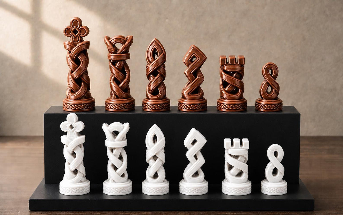 Knoten-Schachfigurenset – komplett 32-teilig – Ansicht 13