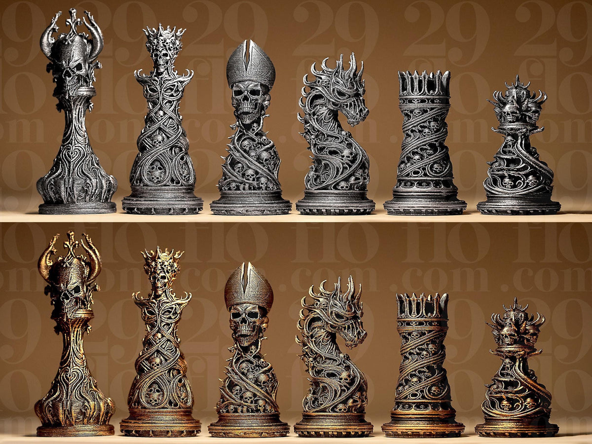 Gothic Ornamental Chess Set – Ansicht 1
