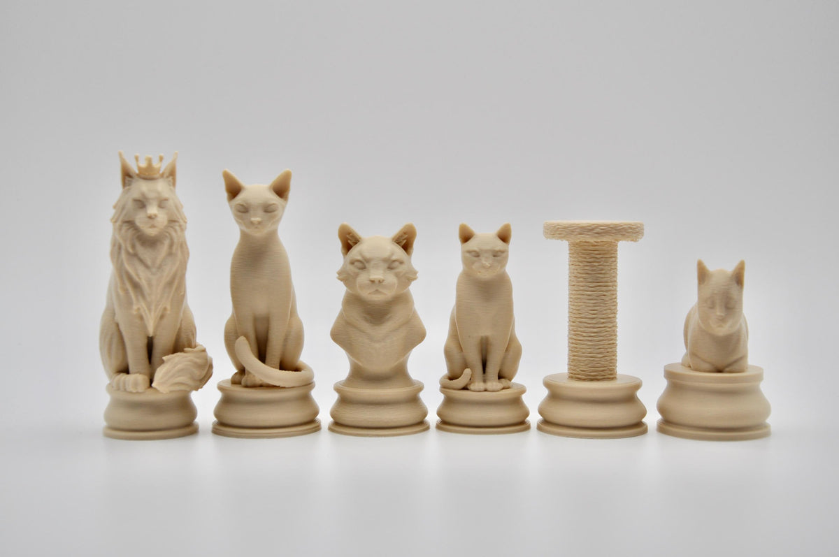 Katzen-Schachfigurenset – komplettes 32-teiliges Schachset – Ansicht 6