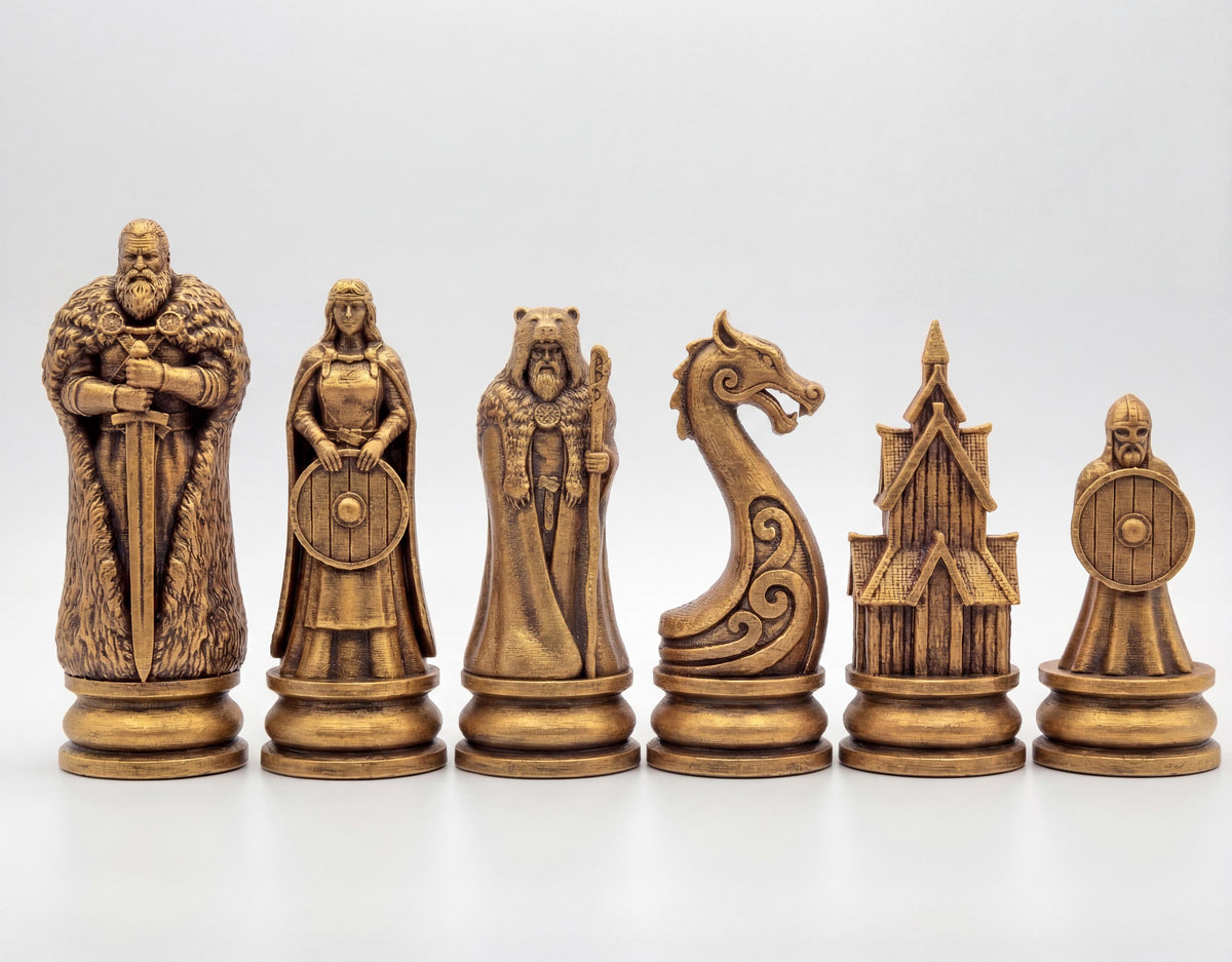 Wikinger-Schachfigurenset – komplettes 32-teiliges Schachset – Ansicht 6